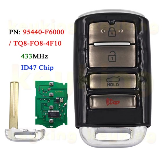 2017-2019 Kia Cadenza / 4-Button Smart Key / PN: 95440-F6000 / TQ8-FO8-4F10 (AFTERMARKET)